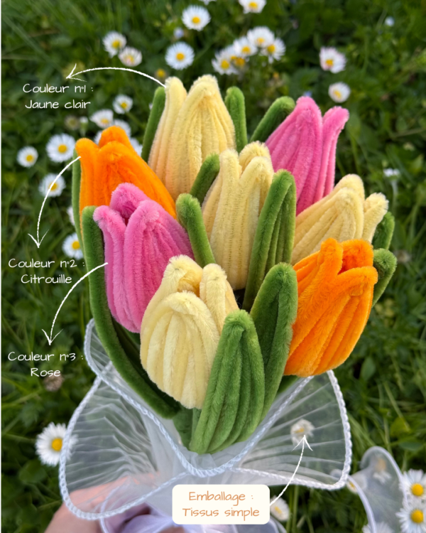 Bouquet 8 tulipes à personnaliser
