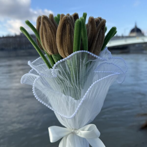 Bouquet 8 tulipes marron glacé